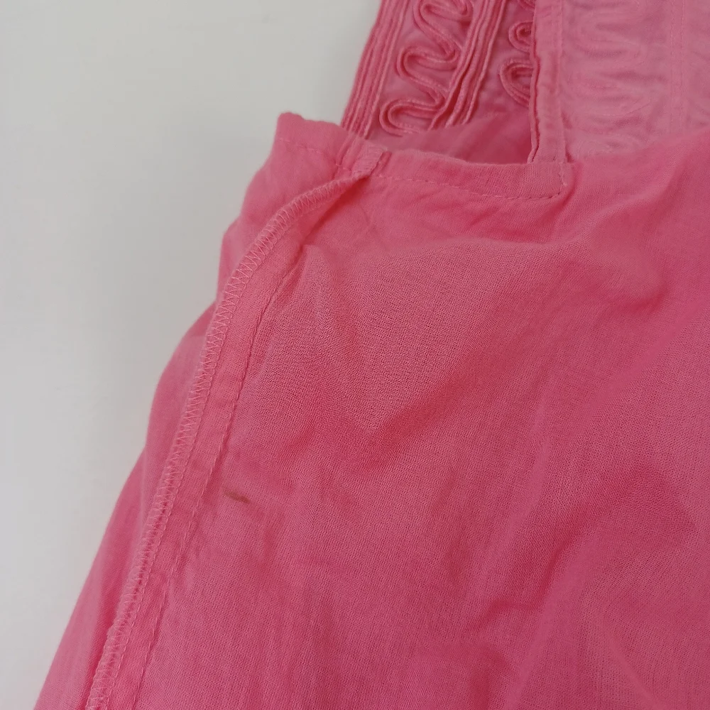 Veronica Beard Keely Tiered Mini Dress Size 4 Women Preppy Ramie In Dark Peony